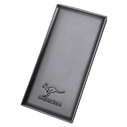 Premium Men's Leather Long Wallet – Slim Bifold Card & Cash Holder